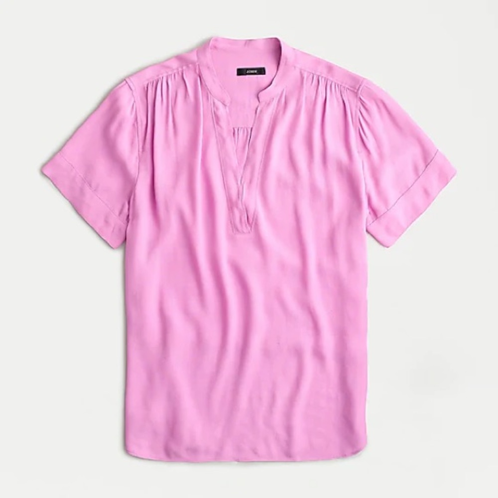 J Crew Drapey band-collar popover top. NWT